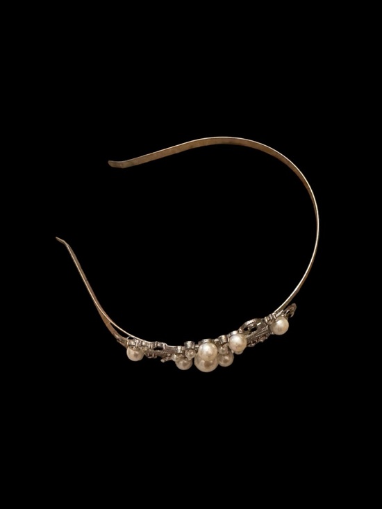 Vintage Accessories - Vintage Y2K Faux Pearl & Rhinestone Bridal Hair Headband